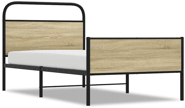 Einzelbettgestell Design für Erwachsene ohne Matratze 100x200 cm Sonoma-Eiche Holzwerkstoff d3833e
