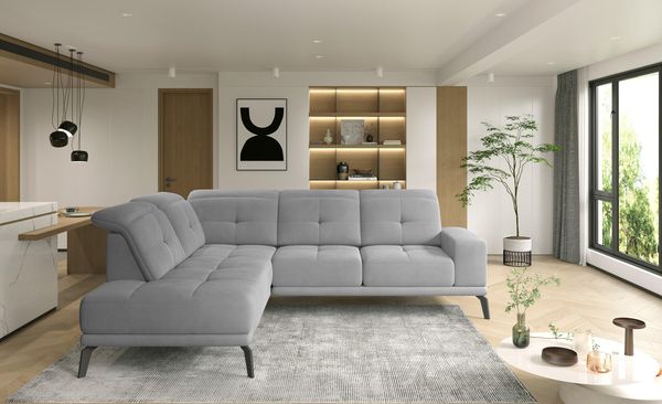 Wohnideebilder Theodore Grau Couchgarnitur CO-THE-LT-03NU