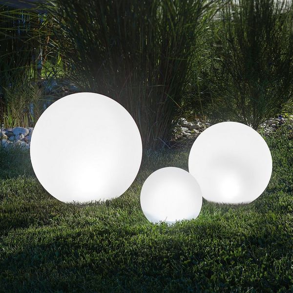 esotec LED Kugelleuchte 3er Set Solarkugeln multicolor D20+30+40cm 7 Farben Farbwechsel 102614, LED fest integriert