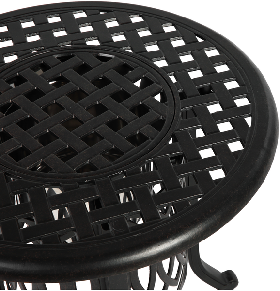Flieks Beistelltisch Outdoor, Aluminium Gartentisch rund Ø55cm, mit integriertem Eiseimer, wetterfest rostfrei, Schwarz Bild 8