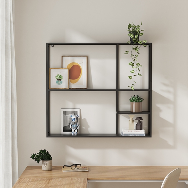 Wandregal Jämijärvi mit 5 Ablagen Schwarz, matt [en. casa] Bild 2