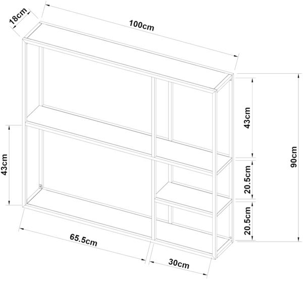 Wandregal Jämijärvi mit 5 Ablagen Schwarz, matt [en. casa] Bild 4