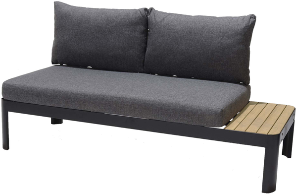 PORTALS 2-Sitzer Sofa, inkl. Olefin Sitz/Rücken Dunkelgrau Des. 8824 Alu Rahmen Batman Black