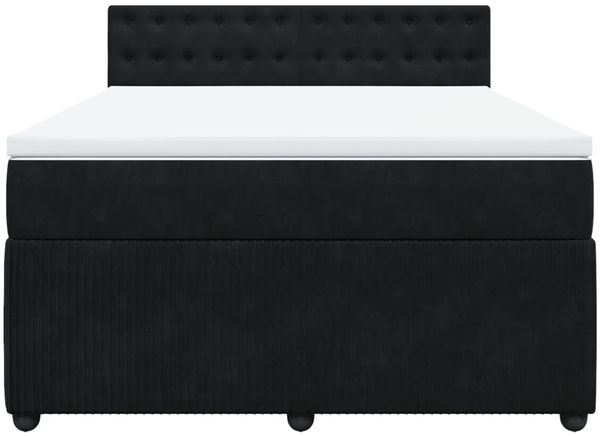 vidaXL Boxspringbett mit Matratze Schwarz 140x200 cm Samt 3290072 Bild 6