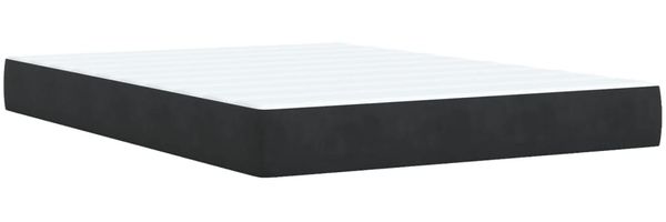 vidaXL Boxspringbett mit Matratze Schwarz 140x200 cm Samt 3290072 Bild 10