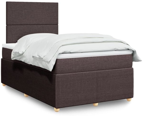 vidaXL Boxspringbett mit Matratze Dunkelbraun 120x190 cm Stoff 3294291