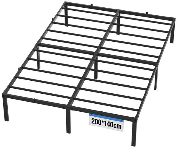 GLIESE Bettgestell Metallbett (1-tlg, 140x200 cm Doppelbett), Stahlbett schwarz Doppelbett