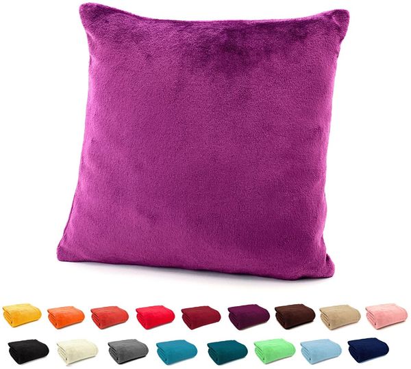 heimtexland Dekokissen Flanell Soft Kuschelkissen Plüsch Kissenbezug, super weich und flauschig, Allergiker geeignet, atmungsaktiv