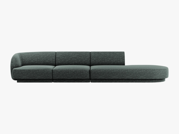 Micadoni Sofa Miley 4-Sitzer Rechts Chenille Haga Petrol