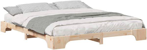 vidaXL Bettrahmen Braun 200 x 220 cm Massives Kiefernholz 872929 Bild 2