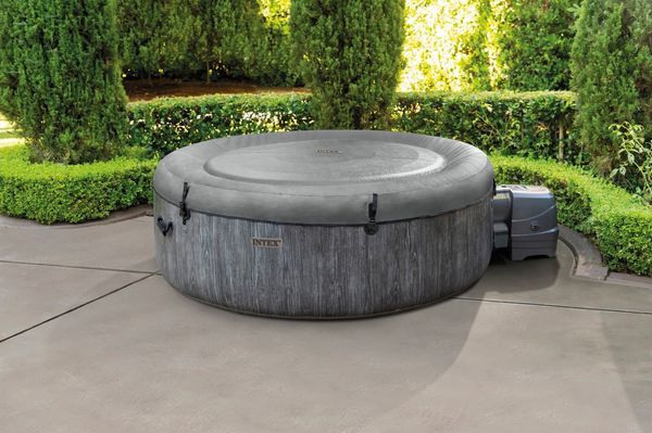 Intex Whirlpool Greywood Deluxe, aufblasbares Aufstellbecken, (Set, 10-tlg), 145 cm Durchmesser