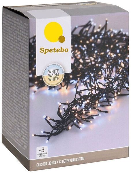 Spetebo LED-Lichterkette Büschel Lichterkette warmweiß - 14,6 m / 2016 LED, 2016-flammig, mit Controller und Speicherchip