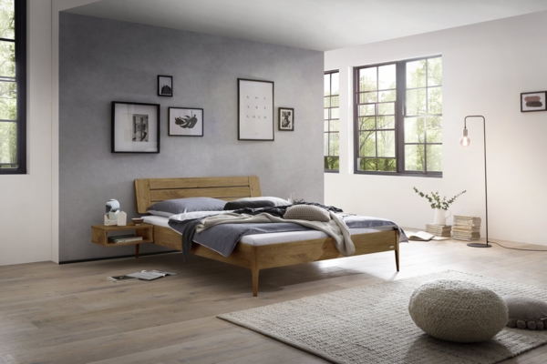 Hasena Lounge Busseto 160x210 Wildeiche natur, geölt - Fusshöhe 20 cm Massivholzbett Bild 2