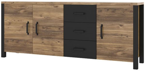 Sideboard ""Olin"" Kommode 192cm appenzeller fichte schwarz