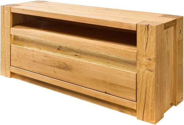 TV-Board Wildeiche 123x40x53 natur geölt KENT #109