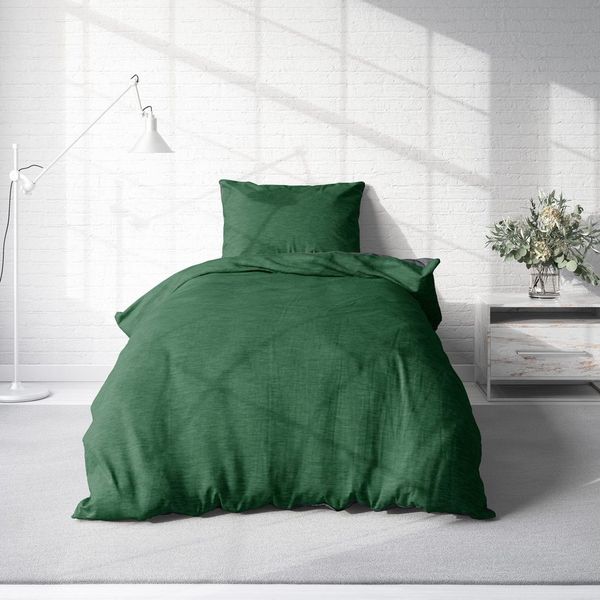 One Home Bettwäsche Melange, Flanell, 2 teilig, modern meliert, Baumwolle kuschelig warme weiche Biber Winter