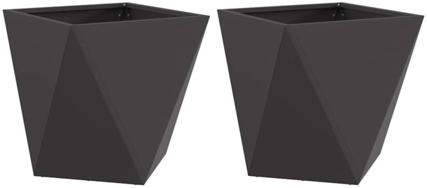 vidaXL Pflanzkübel 2 pcs Schwarz 50 x 50 x 50 cm Stahl 883837