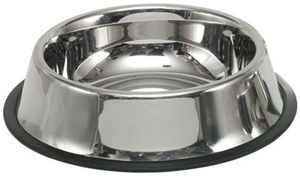 Nobby Hundenapf Edelstahl rutschfest Ø 19 cm - 450 ml silber