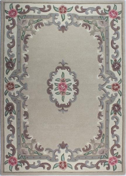 Kadima Design Traditioneller Wollteppich "Beauly" mit Handgeschnitzten Details. Farbe: Braun-Beige, 75x150 cm