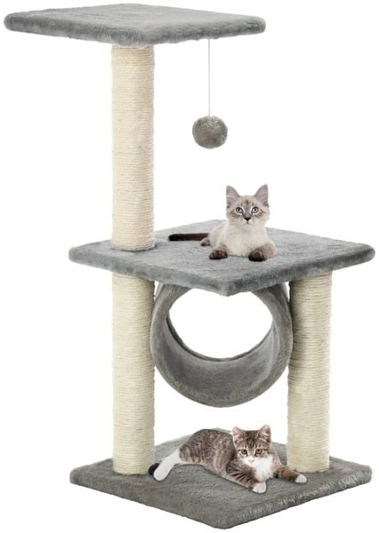 vidaXL Katzen-Kratzbaum Sisal 65 cm Grau 170546