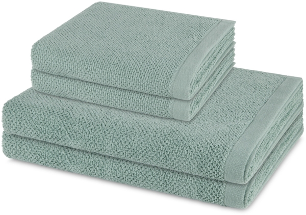 Möve Bliss 4 tlg. Frottier-Set - 2 X Handtuch (50 X 100cm), 2 X Duschtuch (67 X 140cm) - 500 - Reed green