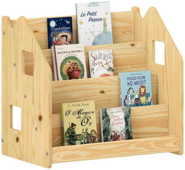 IDIMEX Kinderregal BRUNO, Bücherregal Montessori Kinderregal Kinderzimmer Regal Massivholz natur