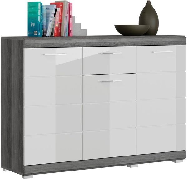 INOSIGN Kommode Siena, Breite 120 cm, 3 Türen, 1 Schubkasten, 5 Einlegeböden, 8 Fächer, Schuhkommode, Schuhschrank, Anrichte, Schrank, Sideboard