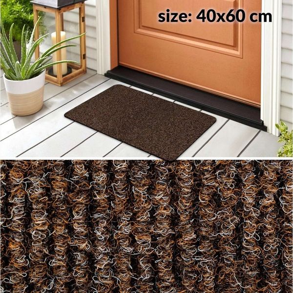 ANRO Fußmatte Türvorleger Schmutzfangmatte JUMBY, eckig, Höhe: 8 mm, Weich - Streifen Größe 40x60cm