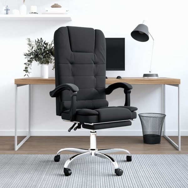vidaXL Bürostuhl mit Massagefunktion Schwarz Kunstleder, Drehbar [349667]