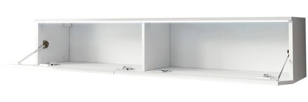 TV-Lowboard Stone 140, mit weißer LED Beleuchtung, Farbe: Schwarzer Graphit Bild 5