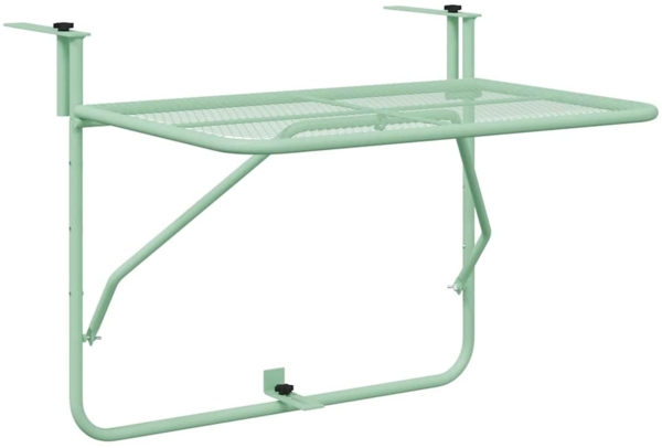 vidaXL Hängender Balkontisch Minzgrün 60 x 39 x 65 cm Stahl 42008080