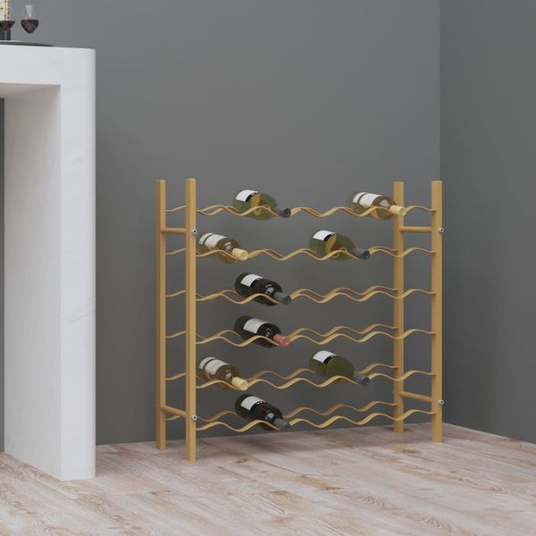 vidaXL Weinregal für 36 Flaschen Golden Metall 340911