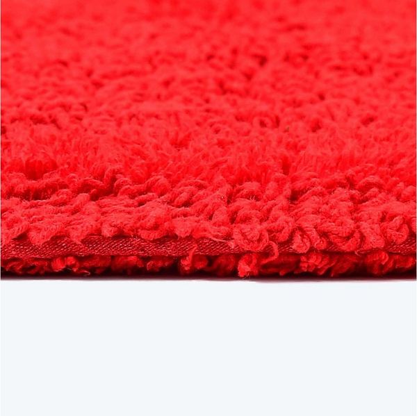Homescapes Premium WC-Vorleger rot, Baumwoll-Badematte 50x55 cm mit Wende-Design, WC-Teppich mit Ausschnitt Bild 4