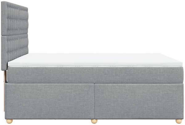 vidaXL Boxspringbett mit Matratze Hellgrau 160x200 cm Stoff 3293645 Bild 7