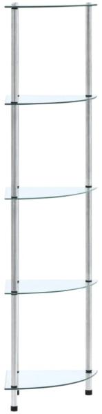 vidaXL Regal mit 5 Ablagen Transparent 30x30x130 cm Hartglas 249516