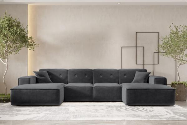 Wohnlandschaft Sofa U-Form CESINA in Stoff Perfect Harmony Anthrazit