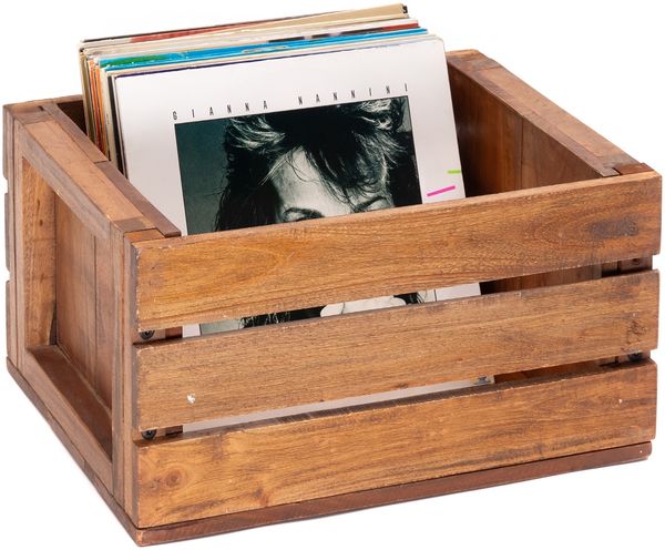 Schallplattenkiste Lennon Massivholz, für ca 60 LPs natur