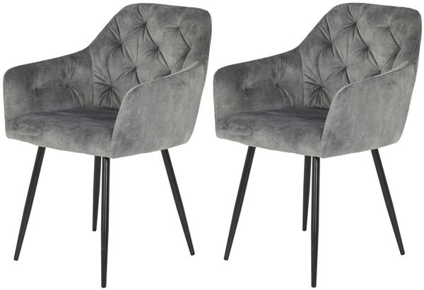 2er Set Sesselstuhl Tina - Grau