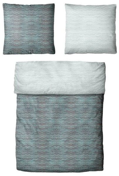Traumschloss Bettwäsche Classic Microfaser, Flanell, 2 teilig, Wellen, gestreift, grün Bild 2