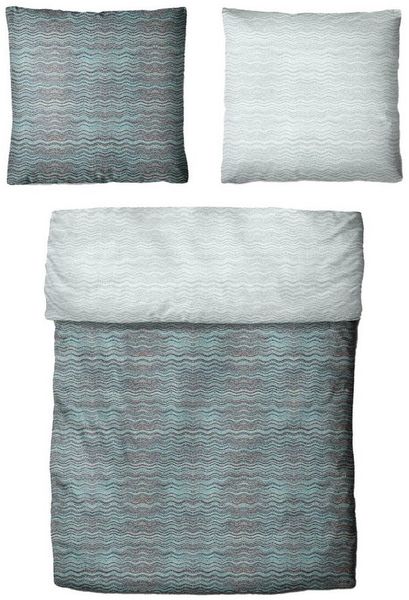Traumschloss Bettwäsche Classic Microfaser, Flanell, 2 teilig, Wellen, gestreift, grün Bild 3