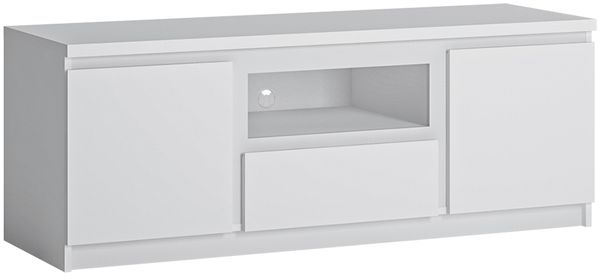 Wohnzimmer TV Lowboard in weiß FORTALEZA-129, B/H/T ca. 135,4/51,1/45 cm