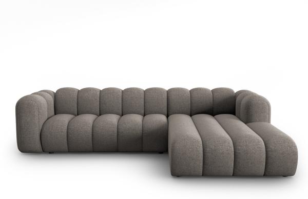 Micadoni Modulares Ecksofa Lupine 4-Sitzer Rechts Chenille Haga Grau