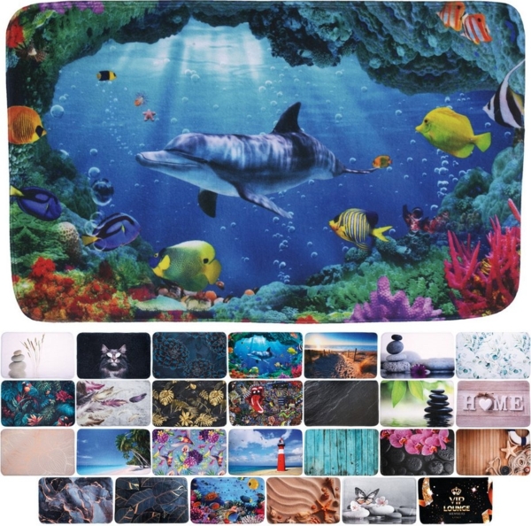 Sanilo Badematte mit Motiv, viele schöne Badteppiche zur Auswahl, rutschhemmend beschichtet, waschbar, schnelltrocknend, Polyester, rechteckig, sehr weich, hochwertig & modern, 50 x 80 cm oder 70 x 110 cm