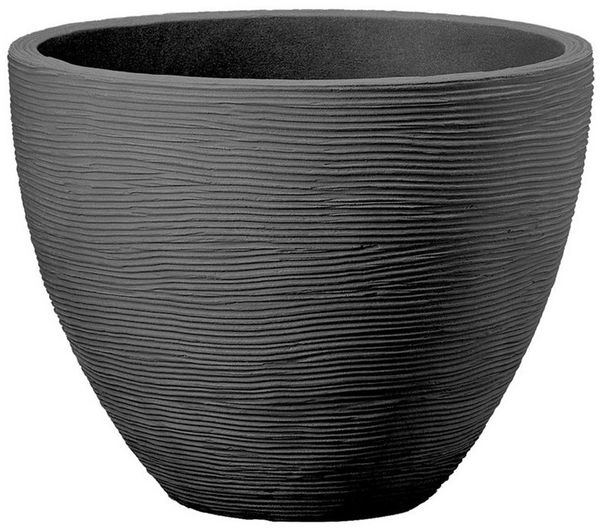 Dehner Pflanztopf Vino, Ø 40 cm, Höhe 31 cm, Kunststoff, anthrazit