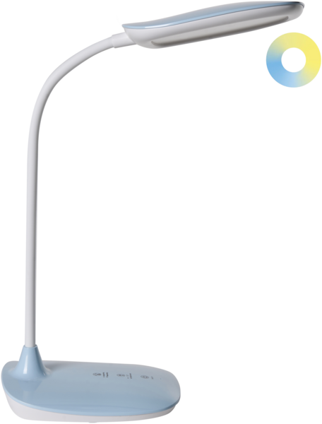 LED Schreibtischlampe HYDRA mit Dimmer Hellblau