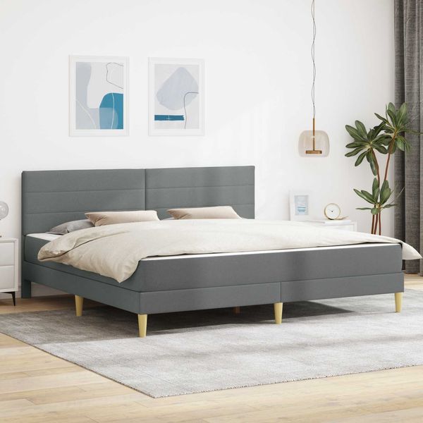 vidaXL Bettrahmen Dunkelgrau 200 x 200 cm Polyester 3414975