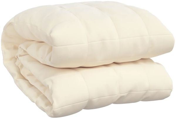 vidaXL Gewichtsdecke Stoff, 1x Gewichtsdecke, Creme, 137x200 cm, 100 % gebürstete Polyester-Mikrofaser, 10 kg Bild 2