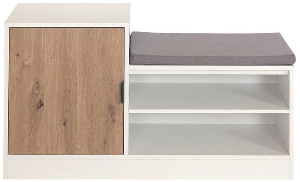 HTI-Living Schuhregal Schuhregal mit Sitzpolster Dana Weiß-Artisaneiche, Stück 1-tlg.