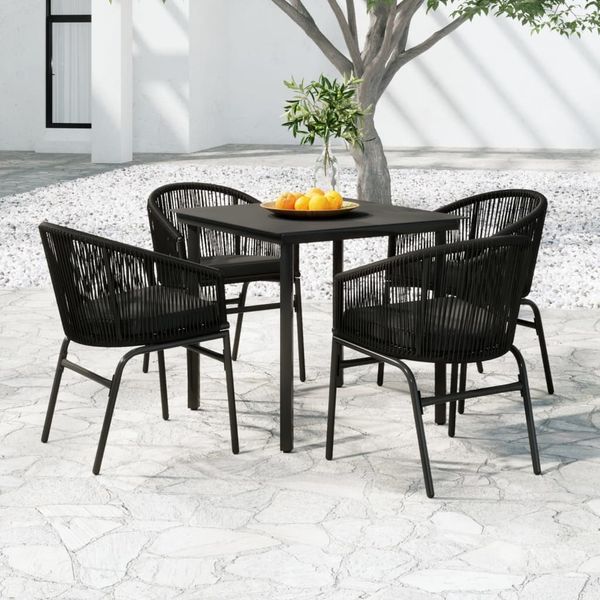 vidaXL 5-tlg. Garten-Essgruppe Schwarz 3099222