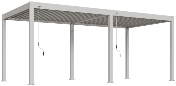 Weide Classic | Pergola Aluminium freistehend | 3 x 6 M | Lamellendach Ivory Sand
